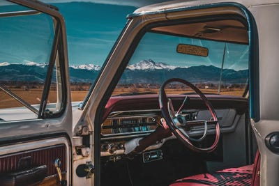 Dashboard Views Of The Rockies by Christopher Thomas framed canvas print