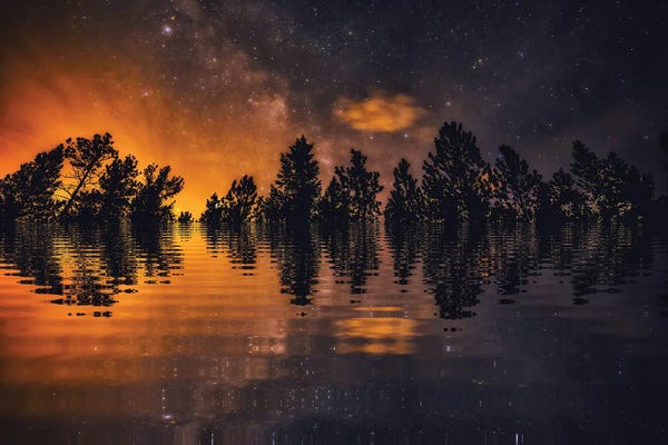 Lake Sunrises & Sunsets: Forest Fire Fantasy by Christopher Thomas