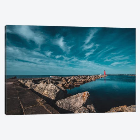 Manistique East Breakwater Light Canvas Print #CPH87} by Christopher Thomas Canvas Art Print