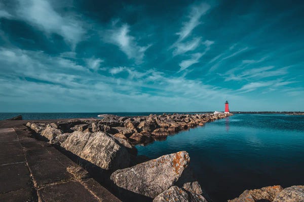 Lighthouses: Manistique East Breakwater Light by Christopher Thomas