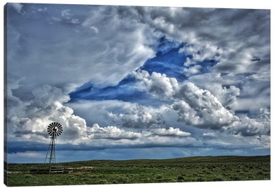 Northeastern Colorado Windmill Canvas Art Print - Watermills & Windmills
