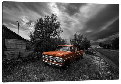 Ol' Red Ford Truck Canvas Art Print - Ford