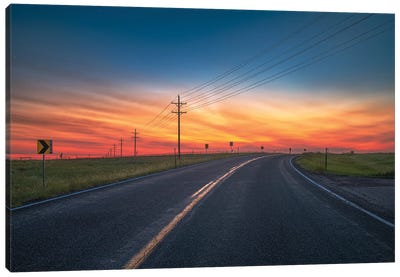 Open Road Sunset Canvas Art Print - Christopher Thomas