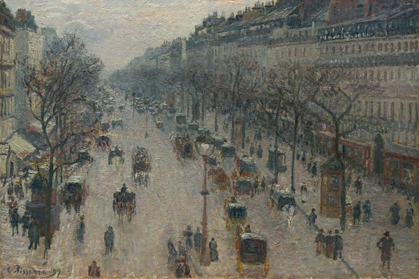 Camille Pissarro: The Boulevard Montmartre On A Winter Morning by Camille Pissarro