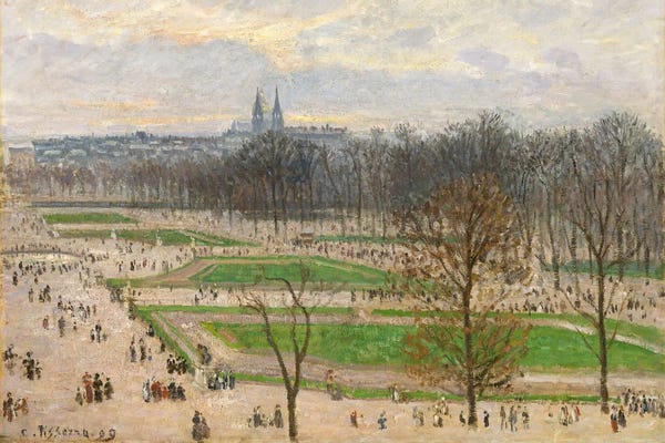 City Parks: The Garden Of The Tuileries On A Winter Afternoon by Camille Pissarro
