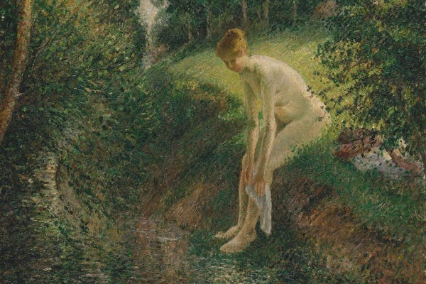 Camille Pissarro: Bather In The Woods by Camille Pissarro