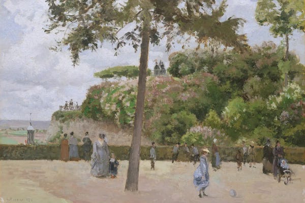 Camille Pissarro: The Public Garden At Pontoise by Camille Pissarro