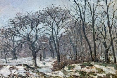 Chestnut Woods In Winter, Louveciennes by Camille Pissarro canvas print