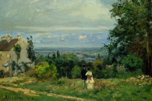 Camille Pissarro: View From The Versailles Road, Louveciennes, 1870 by Camille Pissarro