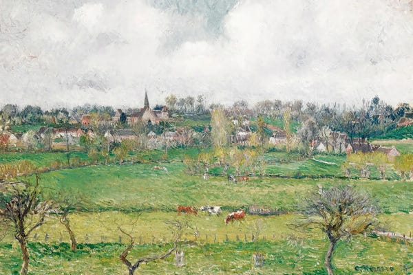 Camille Pissarro: View Of Bazincourt by Camille Pissarro