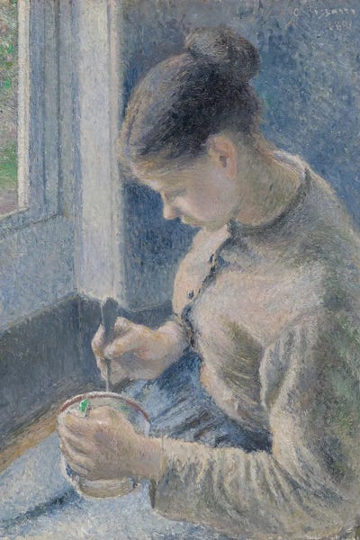 Camille Pissarro: Young Peasant Having Her Coffee by Camille Pissarro