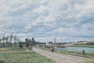 Banks Of The Oise, Pontoise - 1873 by Camille Pissarro canvas print