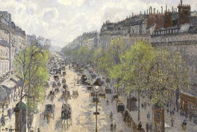 Boulevard Montmartre, Spring by Camille Pissarro canvas print
