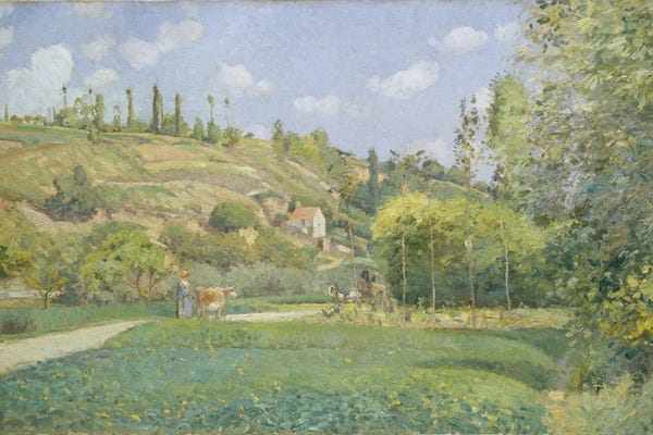 Camille Pissarro: A Cowherd At Valhermeil, Auvers-Sur-Oise by Camille Pissarro