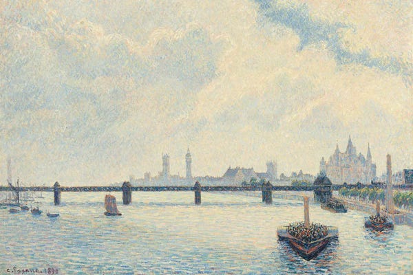 London: Charing Cross Bridge, London by Camille Pissarro
