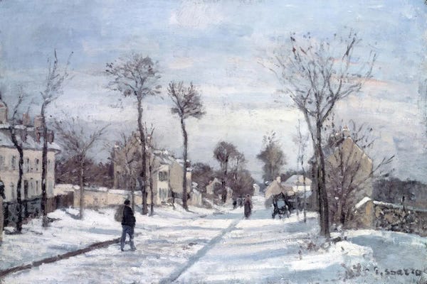 Camille Pissarro: The Road To Versailles, Louveciennes, Bei Schnee, 1870 by Camille Pissarro