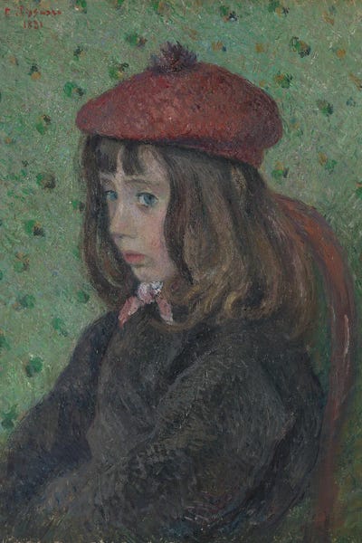 Camille Pissarro: Felix Pissarro Wearing A Red Beret by Camille Pissarro