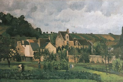 The Hermitage In Pontoise - 1867 by Camille Pissarro canvas print