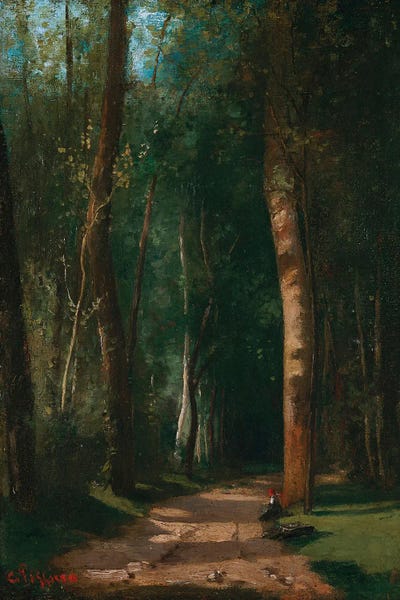 Alley In A Forest (About 1859) by Camille Pissarro canvas print