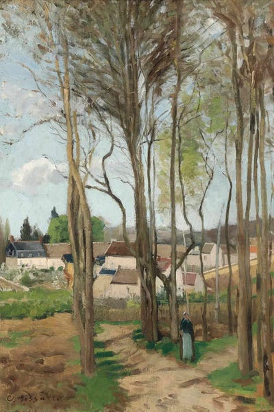 The Village Through The Trees by Camille Pissarro canvas print