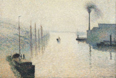 L'Île Lacroix, Rouen (The Effect Of Fog) by Camille Pissarro canvas print