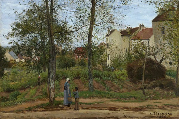 Camille Pissarro: Houses In Bougival, Autumn by Camille Pissarro