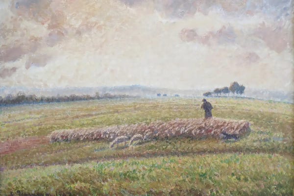 Camille Pissarro: Landscape With Flock Of Sheep - 873 by Camille Pissarro