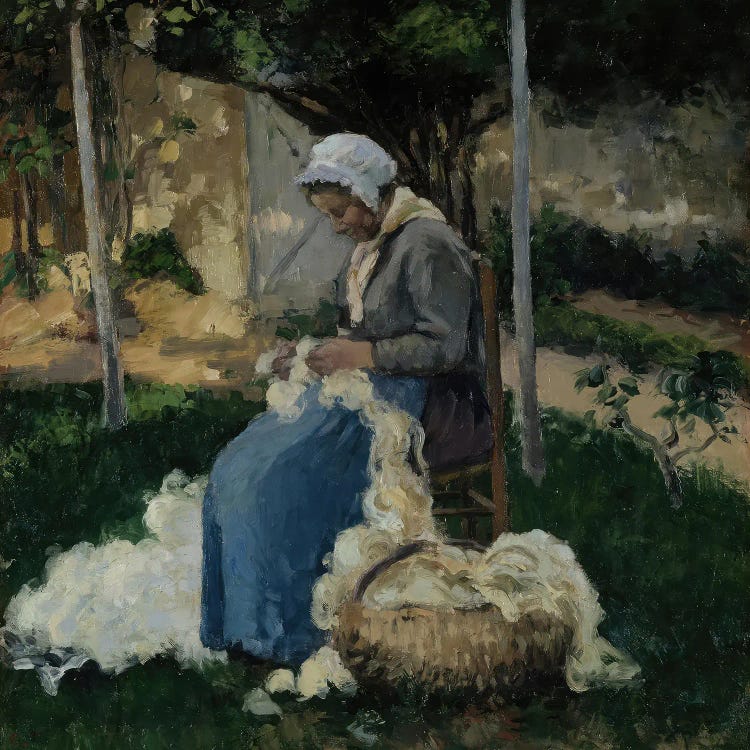 Peasant Woman Carding Wool, 1875