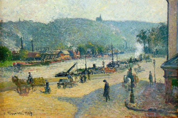 Camille Pissarro: Place Lafayette, Rouen by Camille Pissarro