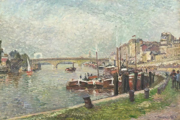Camille Pissarro: Quai Napoléon, Rouen by Camille Pissarro