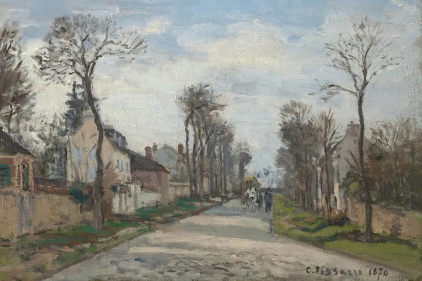 Camille Pissarro: Route De Versailles, Louveciennes, 1870 by Camille Pissarro