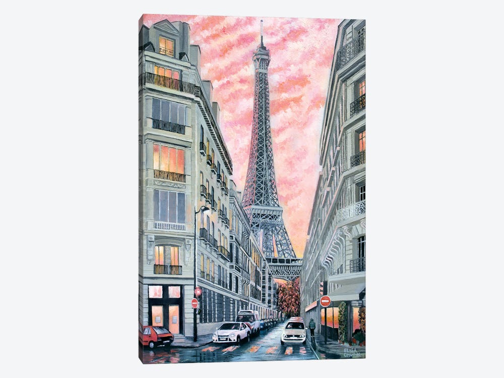 Sunset In Paris After Rain by Elisa Chupik 1-piece Canvas Artwork