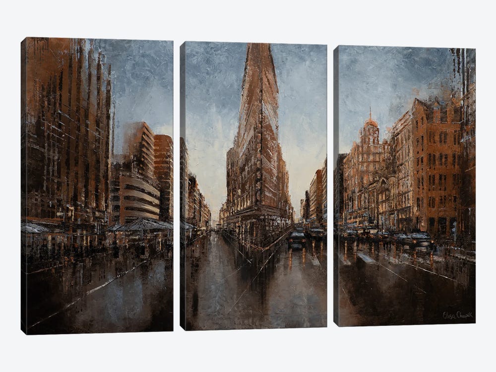 Corners Of New York by Elisa Chupik 3-piece Canvas Art