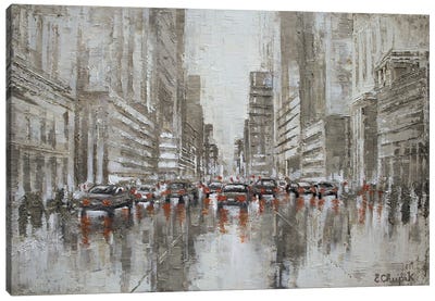 White Cityscape Canvas Art Print - Elisa Chupik