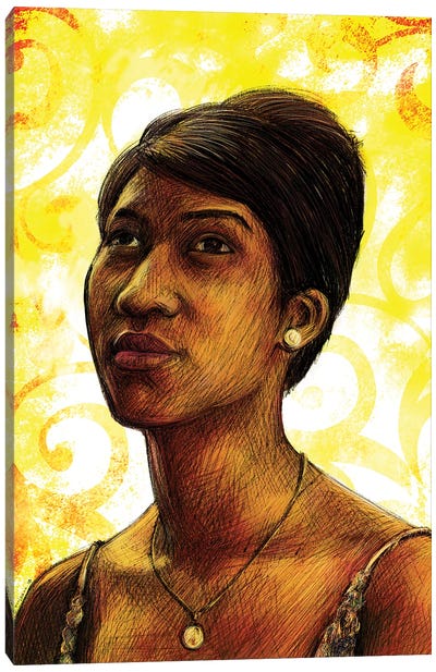 Aretha Franklin Canvas Art Print - Christian Paniagua