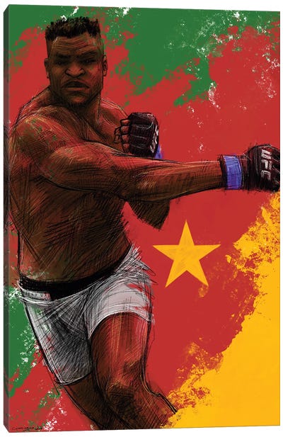 Francis Ngannou Canvas Art Print - Boxing Art
