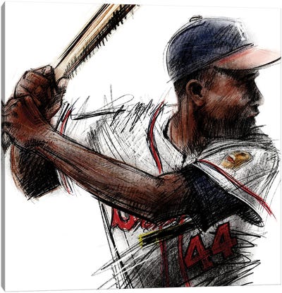 Hank Aaron Canvas Art Print - Baseball