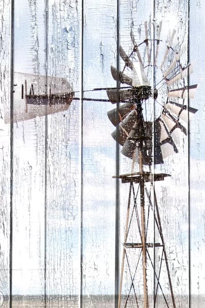 Modern Farmhouse Décor: White Washed Windmill by Anna Coppel