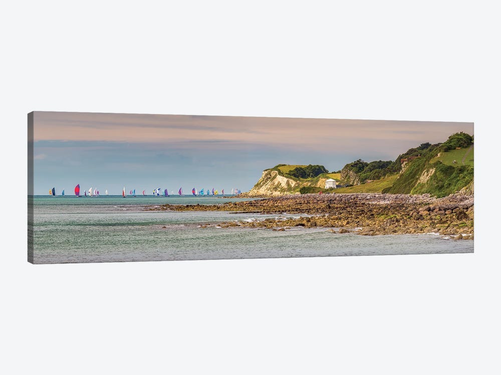 Ventnor Coastline During Round The Island Race by Chad Powell 1-piece Canvas Print