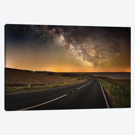 Breakthrough - Milky Way Above A Winding Road Canvas Print #CPW19} by Chad Powell Canvas Art
