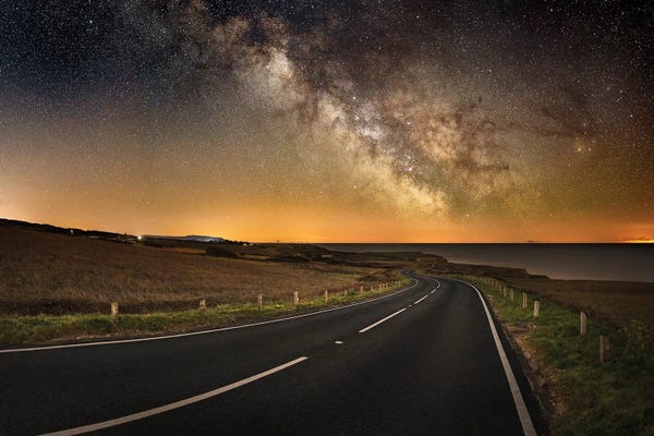 Chad Powell: Breakthrough - Milky Way Above A Winding Road by Chad Powell