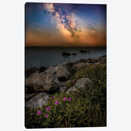 La Falaise - Milky Way Over The English Channel Canvas Print #CPW20} by Chad Powell Canvas Art Print