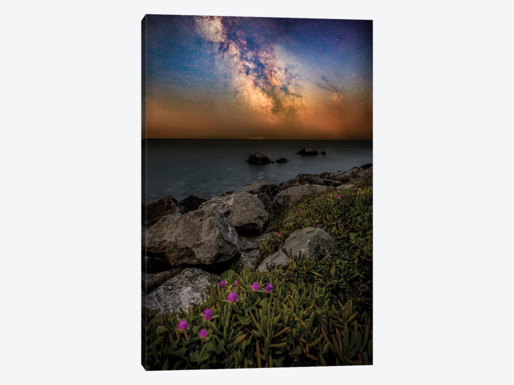 La Falaise - Milky Way Over The English Channel by Chad Powell 1-piece Canvas Print