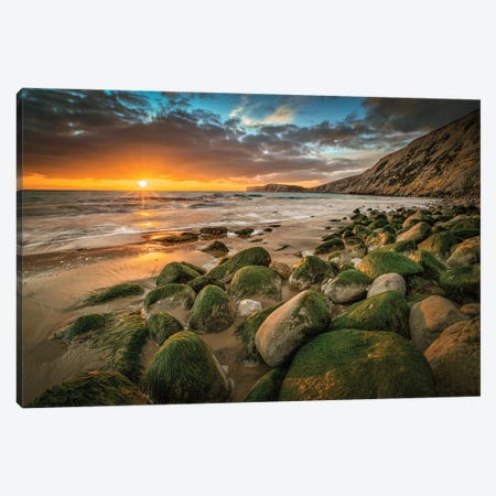 Seaweed Covered Rocks During Sunset At Compton Canvas Print #CPW2} by Chad Powell Canvas Art Print
