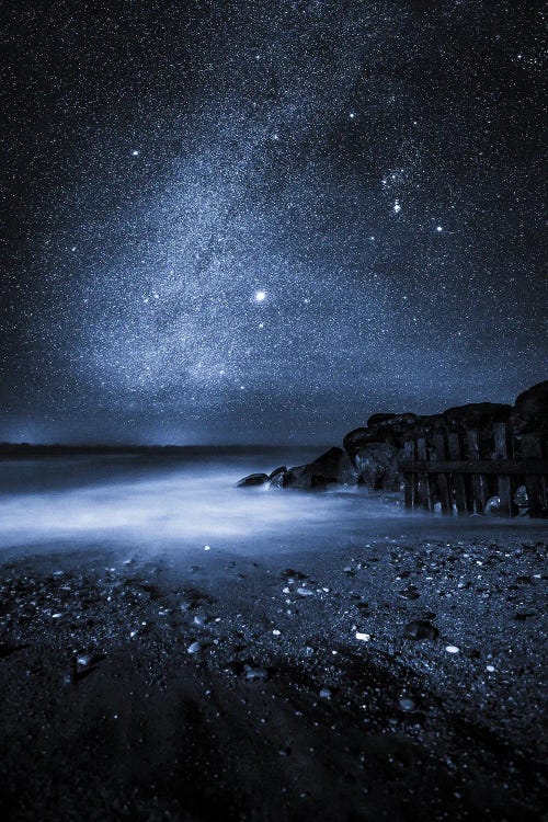 Midnight Blue - Winter Milky Way At Steephill Cove