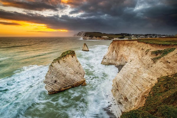 Chad Powell: Sunset From The Cliffs Of Freshwater Bay by Chad Powell
