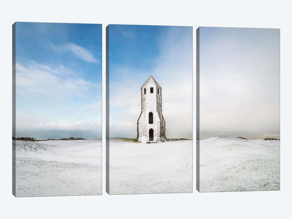 St Catherine's Oratory In The Snow by Chad Powell 3-piece Canvas Print