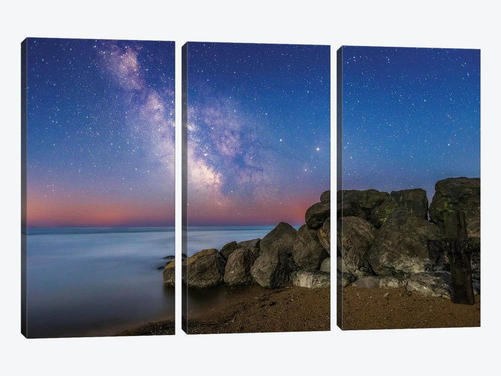 The Milky Way During Astronomical Twilight by Chad Powell 3-piece Canvas Print