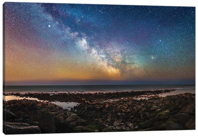 The Milky Way Core From Steephill Cove Canvas Art Print - Milky Way Galaxy Art
