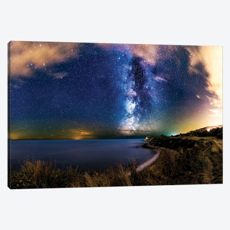 Lights From France Meet The Milky Way Canvas Print #CPW65} by Chad Powell Canvas Artwork